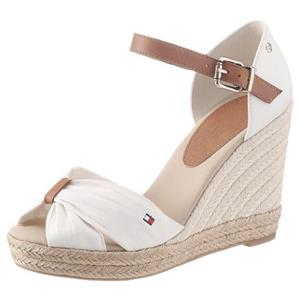 Tommy Hilfiger Highheel sandaaltjes BASIC OPENED TOE HIGH WEDGE met stijlvol vlagdetail