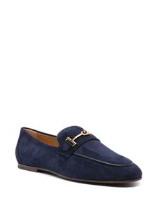 Tod's logo-plaque leather loafers - Blauw