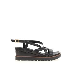 Mjus Sandalen met sleehak, in leer