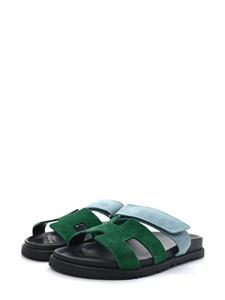Hermès Pre-Owned pre-owned Chypre suede sandals - Groen