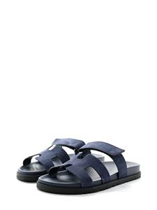 Hermès Pre-Owned pre-owned Chypre suede sandals - Blauw