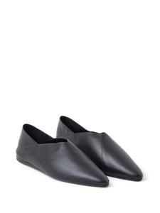 Closed leather ballerina shoes - Zwart