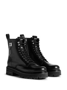 Dsquared2 Icon combat boots met plakkaat - Zwart