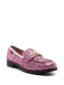 Love Moschino Loafers met glitter - Roze
