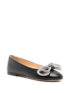 MACH & MACH Double Bow leather ballerina shoes - Zwart