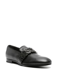 Moschino Leren loafers met logo - Zwart