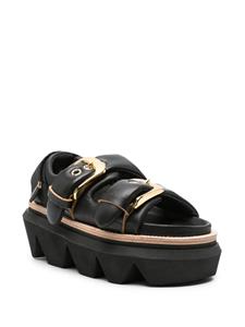 Sacai padded leather sandals - Zwart