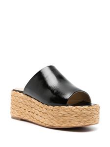 Paloma Barceló raffia-platform sandals - Zwart