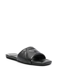 Emporio Armani Quilted faux-leather sandals - Zwart