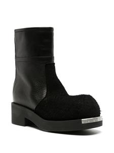 MM6 Maison Margiela Biker suede and leather ankle boots - Zwart