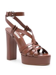 Casadei Betty 120mm leather sandals - Bruin