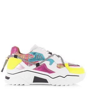 DWRS Label Jupiter tweed pink / yellow lage sneakers dames