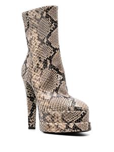 Roberto Cavalli snakeskin-effect platform ankle boots - Beige