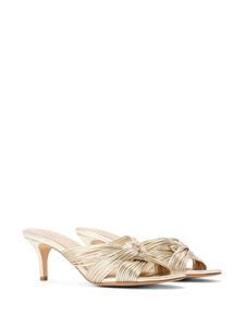 Badgley Mischka Mia 60mm twisted leather mules - Goud