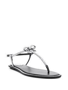 René Caovilla rhinestone-embellished flat sandals - Zwart
