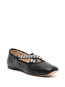Casadei crystal-embellished ballerina shoes - Zwart