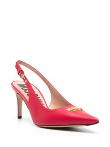 Moschino 75mm slingback leather pumps - Rood