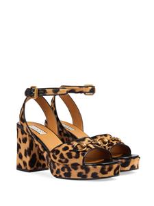 Gucci Horsebit leopard-print sandals - Bruin