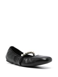 Stuart Weitzman Goldie leather ballerina shoes - Zwart
