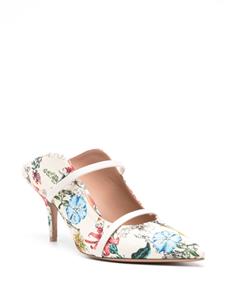 Malone Souliers Maureen 70mm floral-print mules - Beige