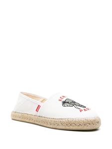 Kenzo elephant-embroidered canvas espadrilles - Wit