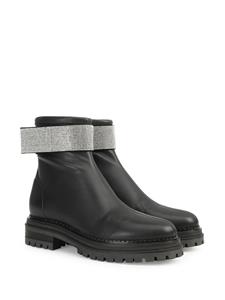 Sergio Rossi SR Paris crystal-strap ankle boots - Zwart