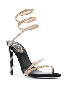 René Caovilla Margot 110mm sandalen met kristal - Zwart