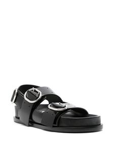 Jil Sander double-buckle leather sandals - Zwart