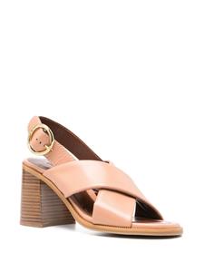 See by Chloé 85mm logo-buckle leather sandals - Roze