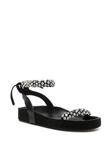 ISABEL MARANT Mellan crystal-embellished suede sandals - Zwart