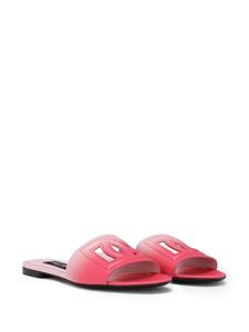Dolce & Gabbana DG ombré leren slippers - Roze