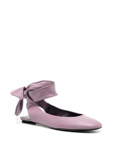 The Attico Cloe leather ballerina shoes - Paars
