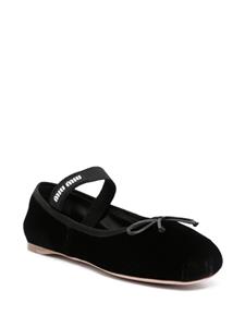 Miu Miu velvet flat ballerina shoes - Zwart