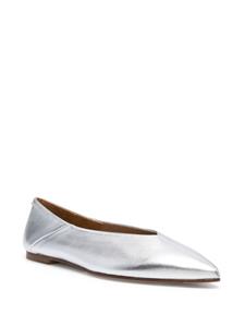 Aeyde Moa ballerina's met metallic-effect - Zilver