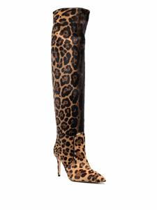 Scarosso x Brian Atwood Carra laarzen met luipaardprint - Bruin