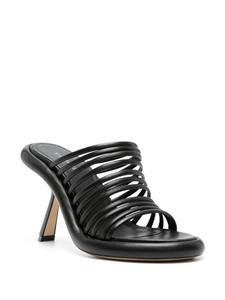Vic Matie strappy leather mules - Zwart