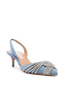 Aquazzura Gatsby Sling 50 denim pumps - Blauw