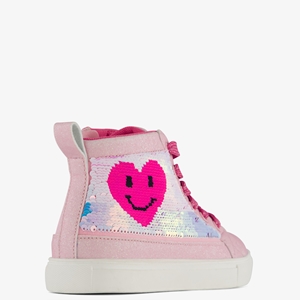 Blue Box hoge meisjes sneakers roze met pailletten