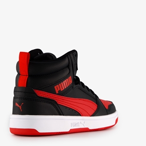 Puma Rebound V6 Mid kinder sneakers zwart/rood