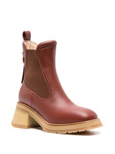 Moncler Gigi 70mm leather Chelsea boots - Bruin