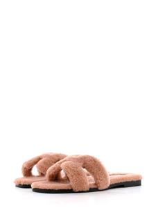 Hermès Pre-Owned Oran shearling sandals - Roze