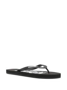 Dsquared2 Teenslippers met logo - Zwart