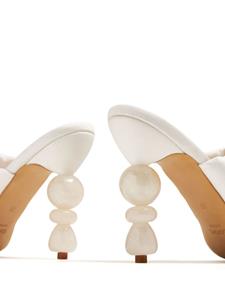 Vanina Camelia 100mm faux-pearl mules - Wit