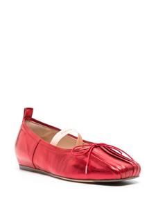 Simone Rocha pleated metallic ballerina shoes - Rood