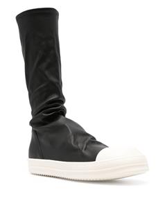 Rick Owens contrast-sole leather boots - Zwart