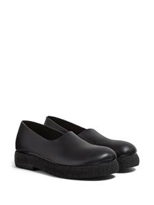 Zegna slip-on leather loafers - Zwart
