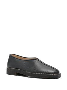 LEMAIRE leather seam-detailed slippers - Zwart