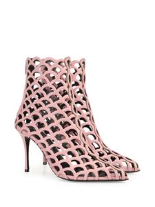 Sergio Rossi SR Mermaid 90mm perforated ankle boots - Roze