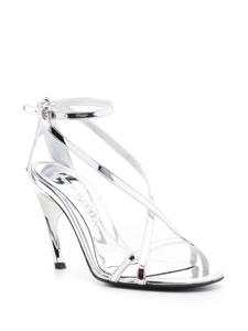 Alexander McQueen Twisted Armadillo gelakte sandalen - Zilver
