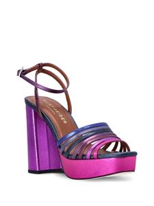 Kurt Geiger London Pierra metallic-leather platform sandals - Roze